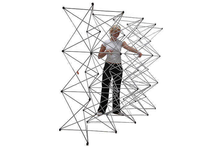 Nomadic PopUp Wall scissor lattice system