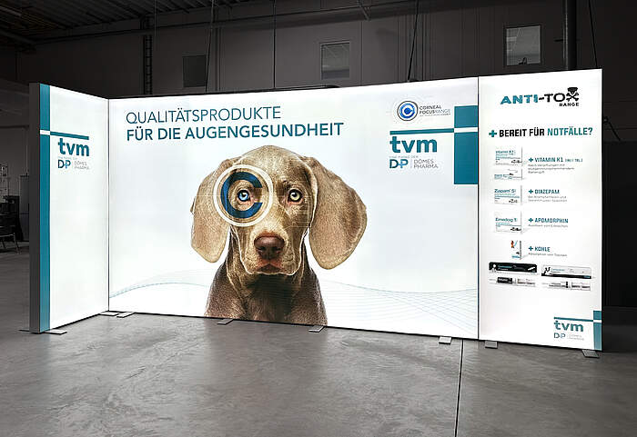 TVM Tiergesundheit GmbH LED-Messestand Ecke