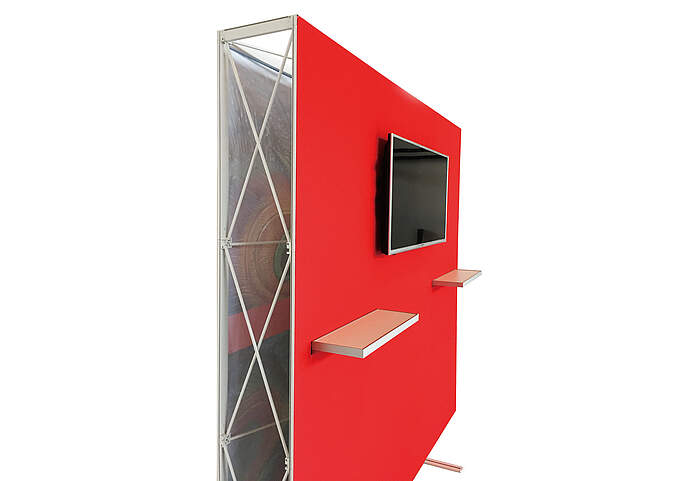 GRID PopUp Wall Straight with monitor and shelf