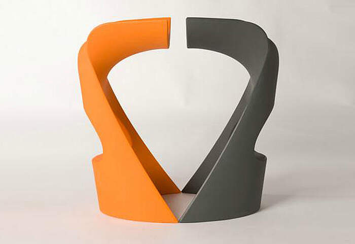 Bar stool Koncord grey and orange 2