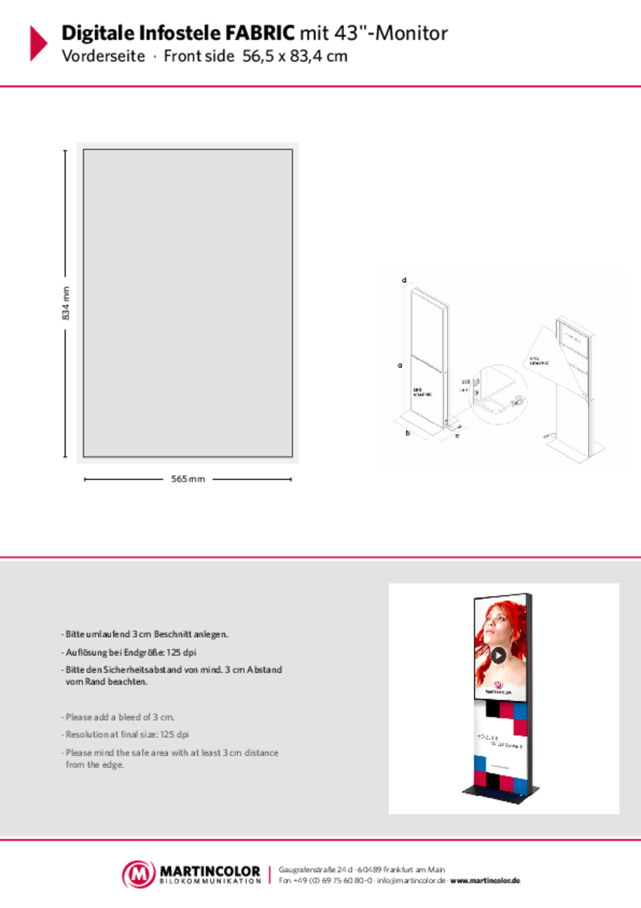 Digital info pillar FABRIC data sheet PDF