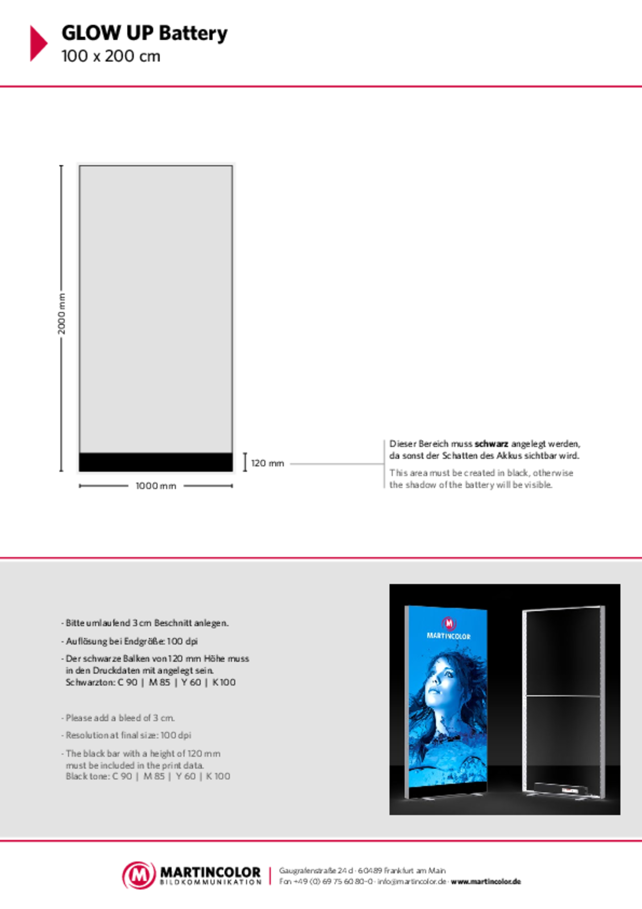 GLOW UP Battery data sheet PDF