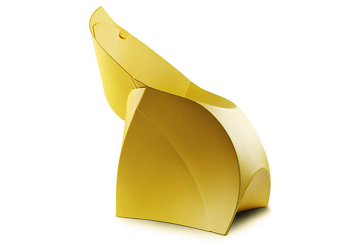 Flux Chair yellow side view left