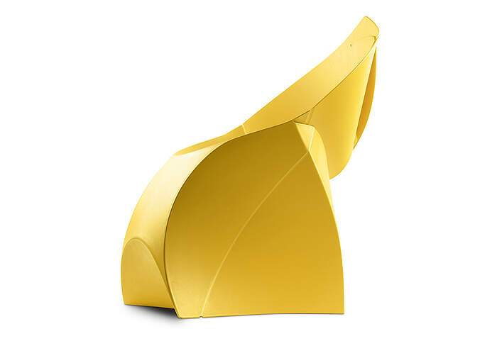 Flux Chair yellow side view right