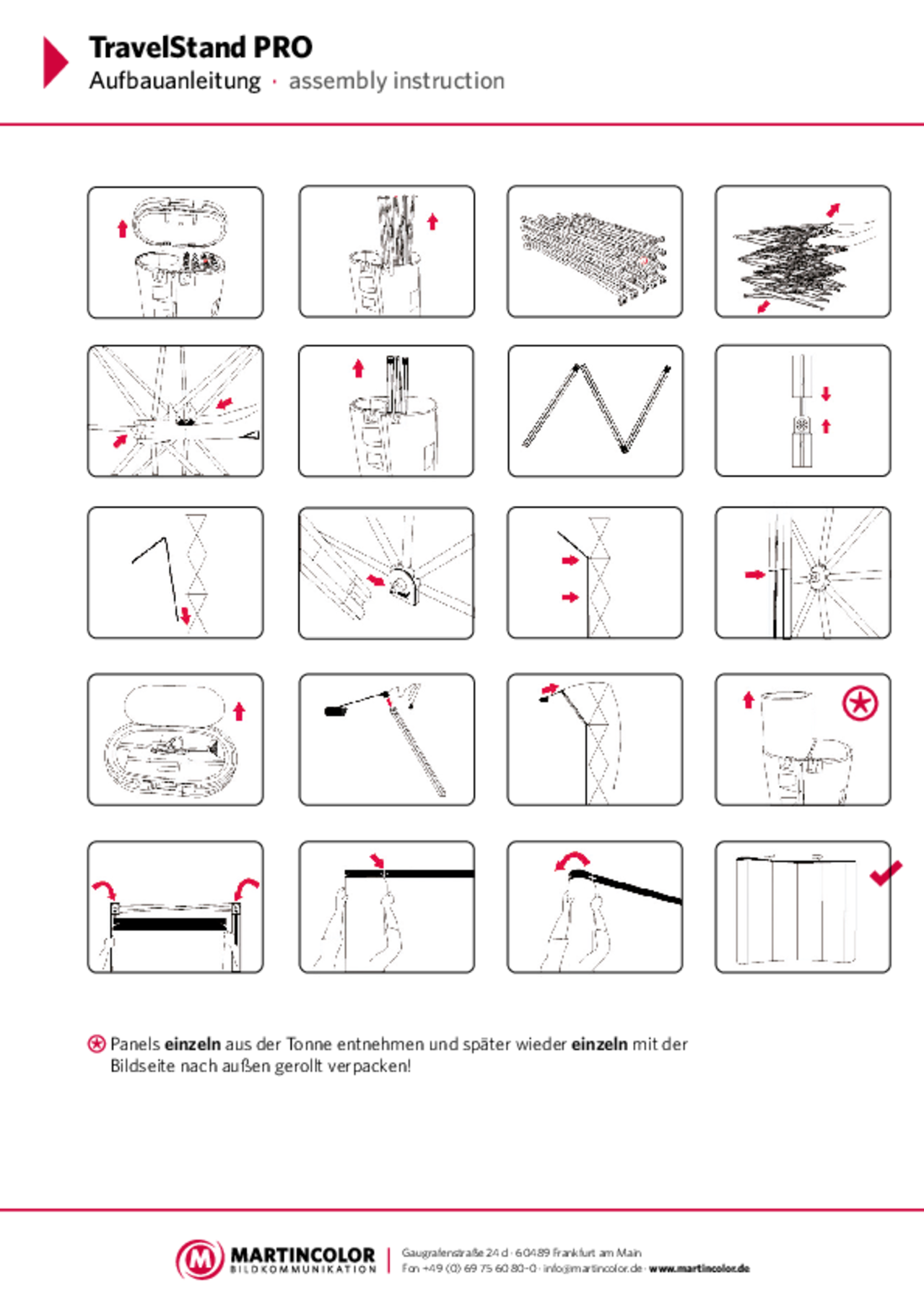 TravelStand PRO Curved assembly instructions PDF